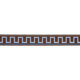 Schumacher Blue On Brown Greek Key Embroidered Tape