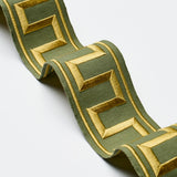 Schumacher Olive Greek Key Embroidered Tape