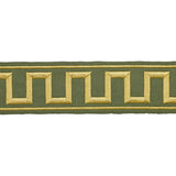 Schumacher Olive Greek Key Embroidered Tape