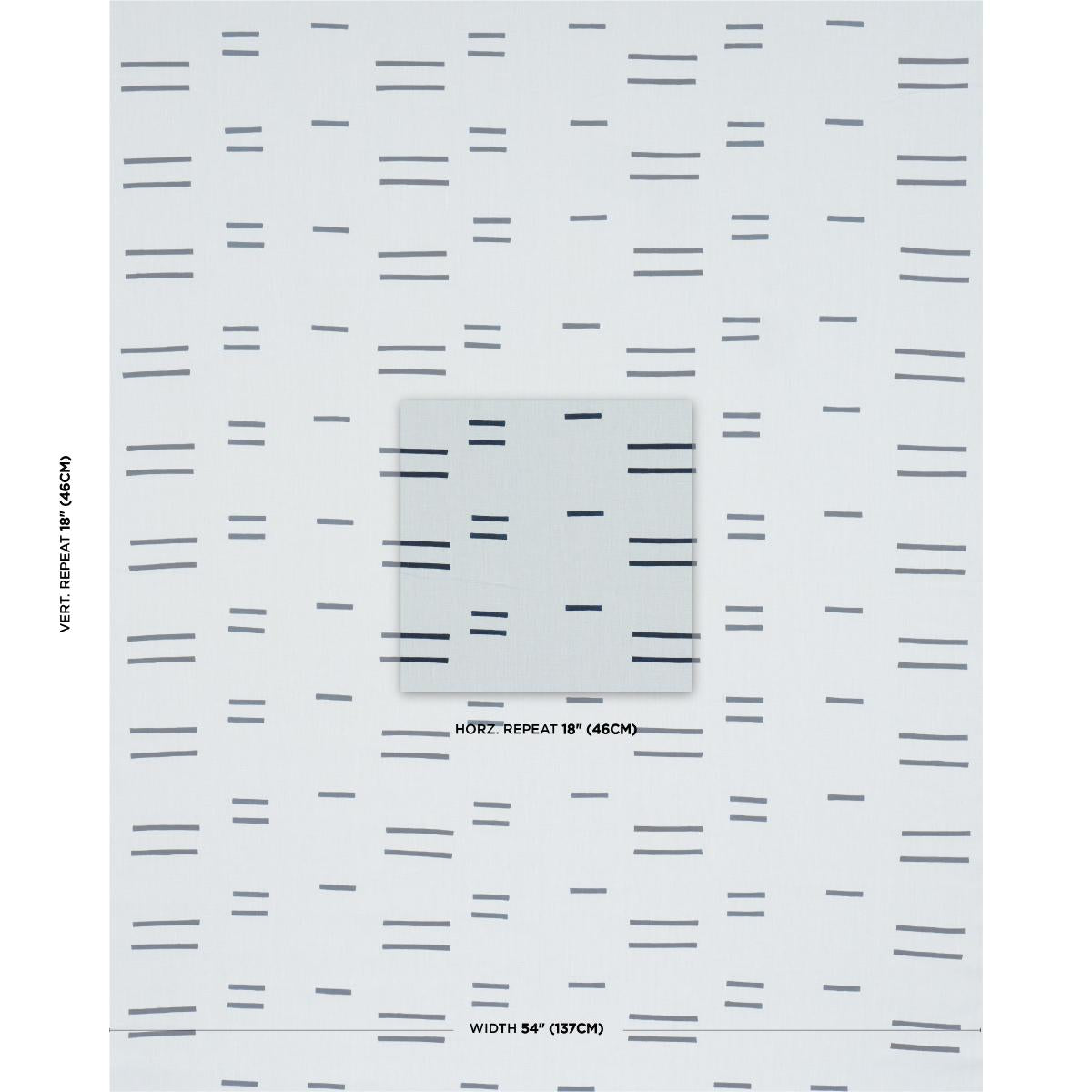 Schumacher Oaxaca Navy On Sky Fabric