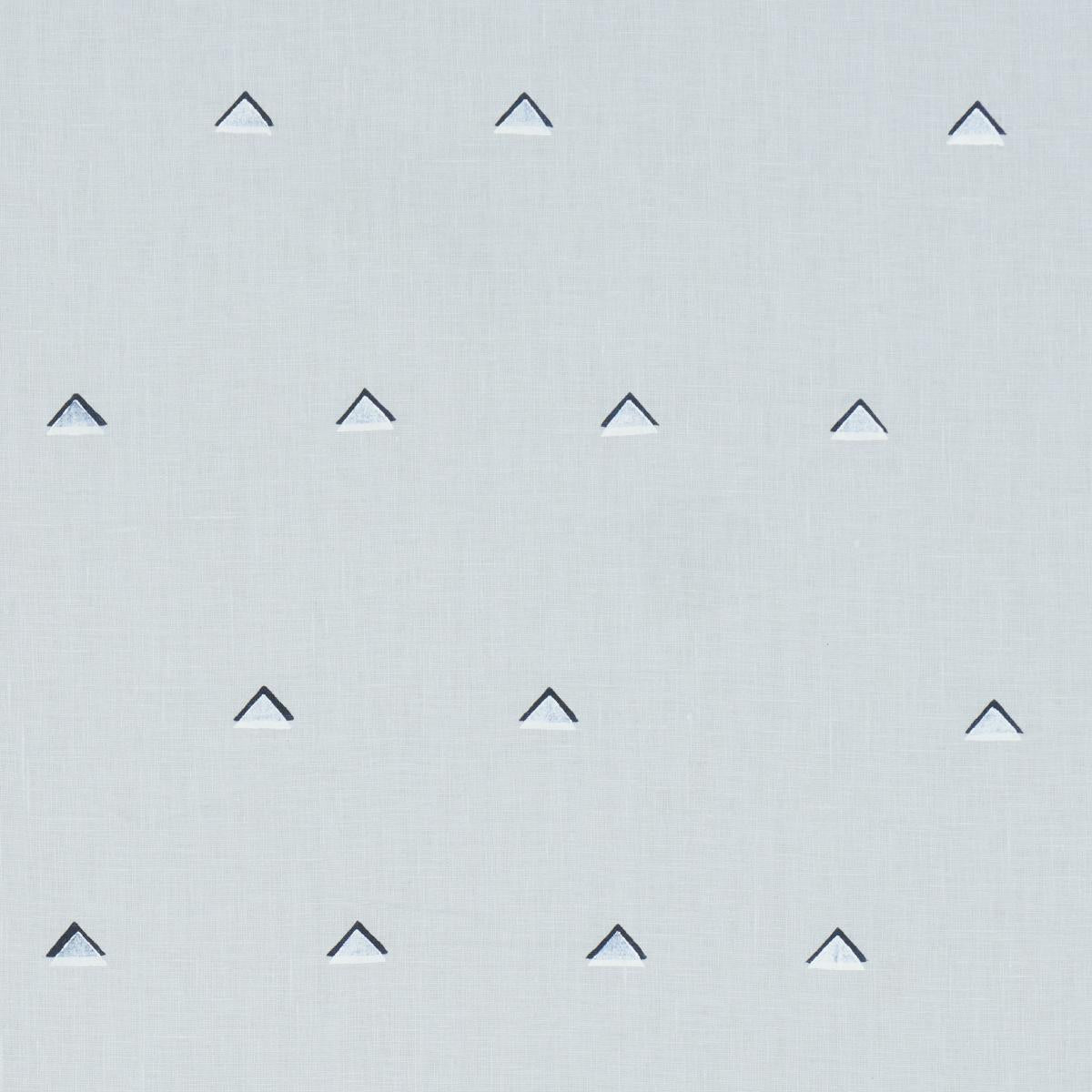 Schumacher Overlapping Triangles Navy And White On Sky Fabric