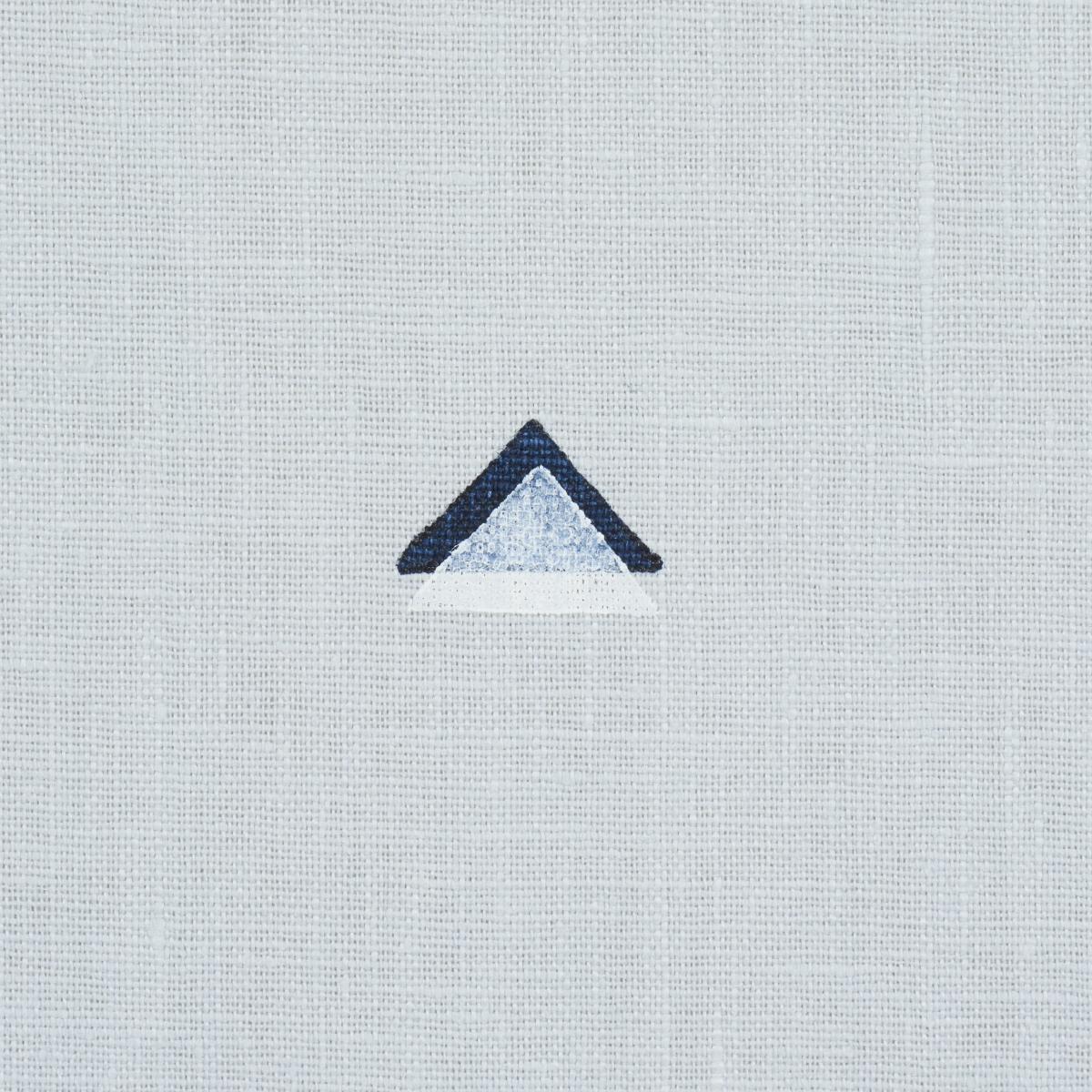 Schumacher Overlapping Triangles Navy And White On Sky Fabric