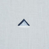Schumacher Overlapping Triangles Navy And White On Sky Fabric