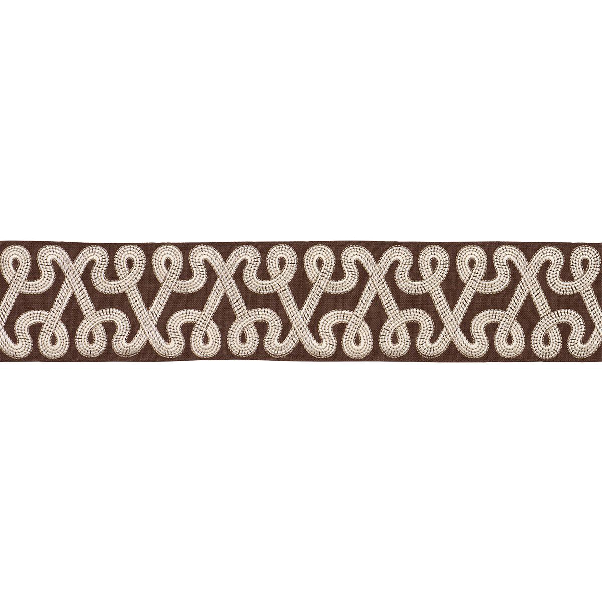 Schumacher Chocolate Freeform Embroidered Tape