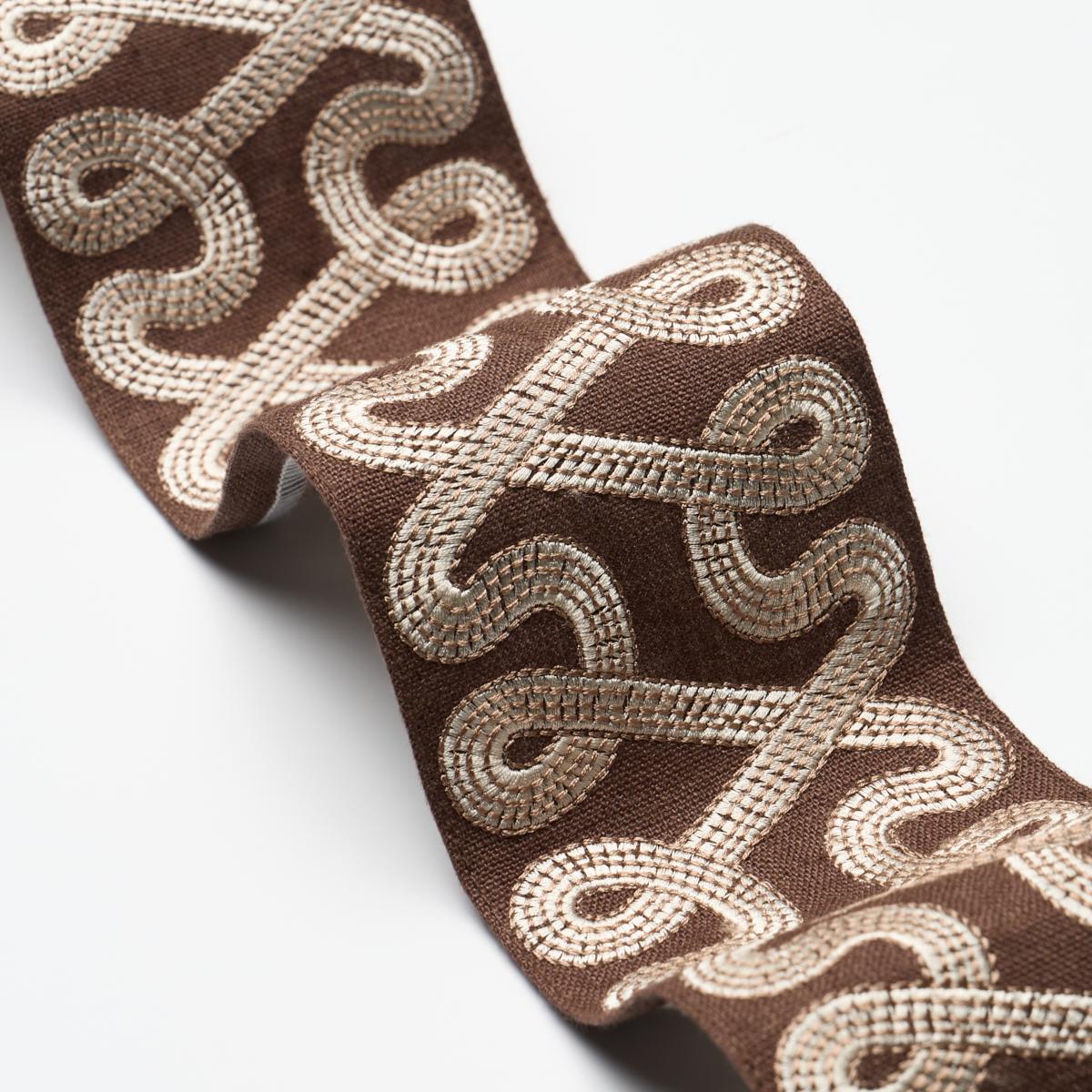 Schumacher Chocolate Freeform Embroidered Tape