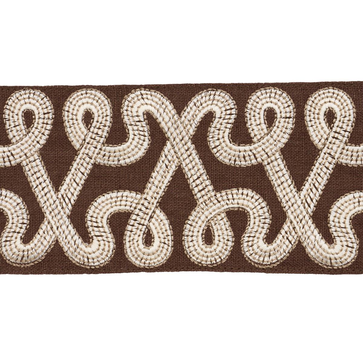 Schumacher Chocolate Freeform Embroidered Tape