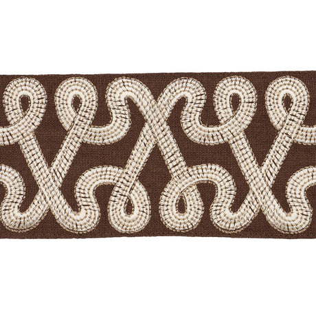 Schumacher Chocolate Freeform Embroidered Tape