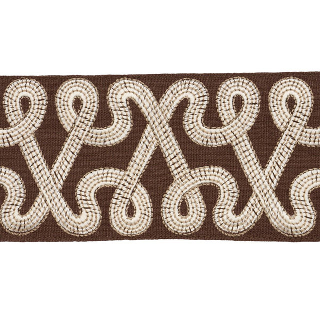 Schumacher Chocolate Freeform Embroidered Tape