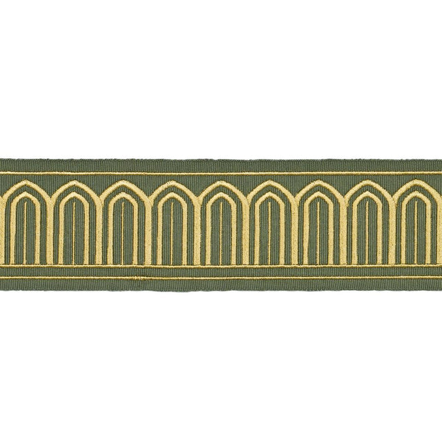 Schumacher Olive Arches Embroidered Tape Medium