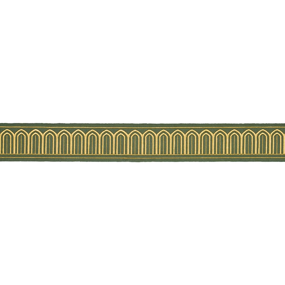 Schumacher Olive Arches Embroidered Tape Medium