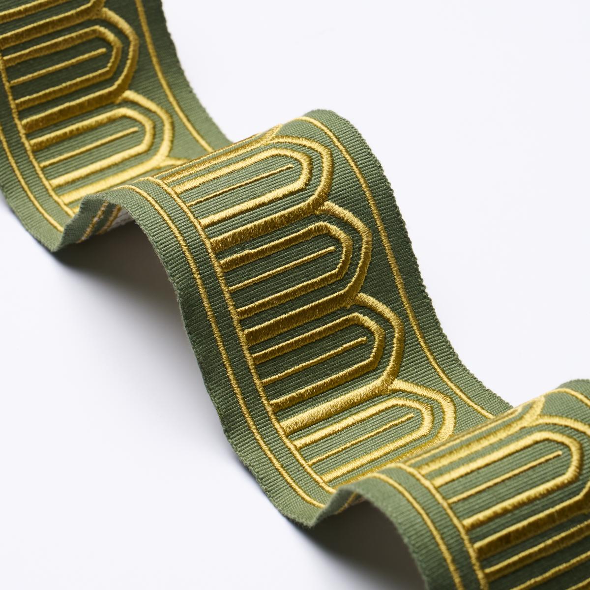 Schumacher Olive Arches Embroidered Tape Medium