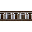 Schumacher Sky On Brown Arches Embroidered Tape Medium