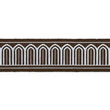 Schumacher Sky On Brown Arches Embroidered Tape Medium