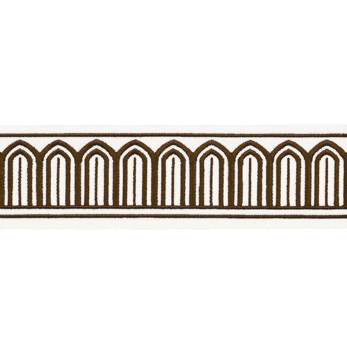 Schumacher Brown Arches Embroidered Tape Medium