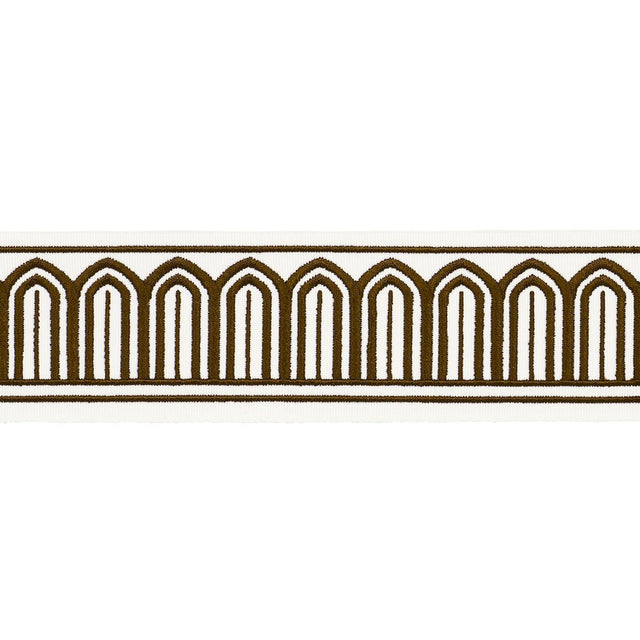 Schumacher Brown Arches Embroidered Tape Medium