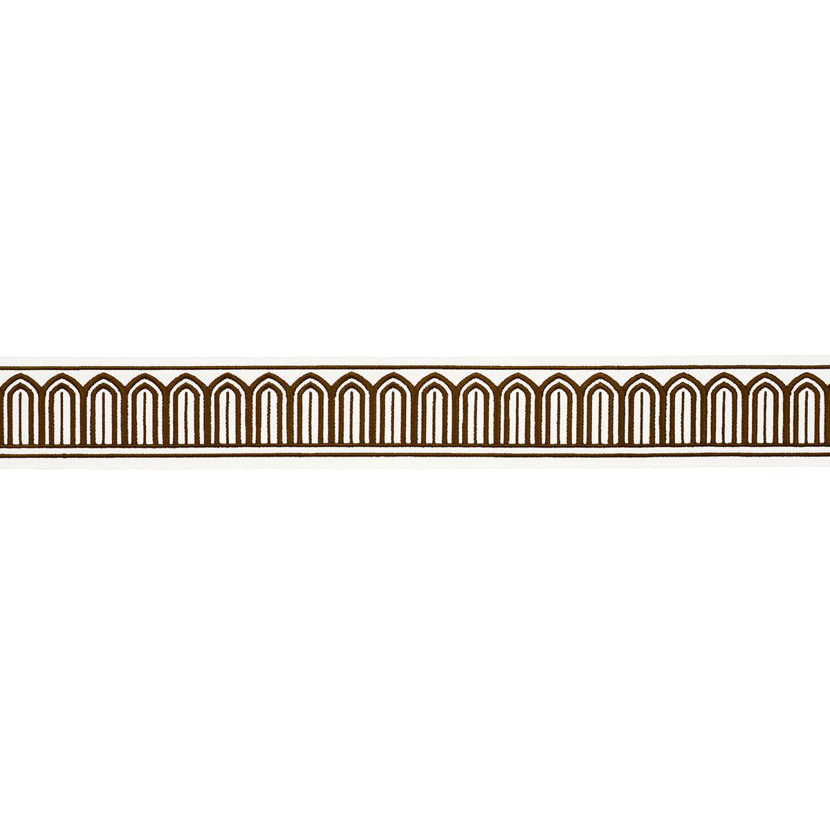 Schumacher Brown Arches Embroidered Tape Medium