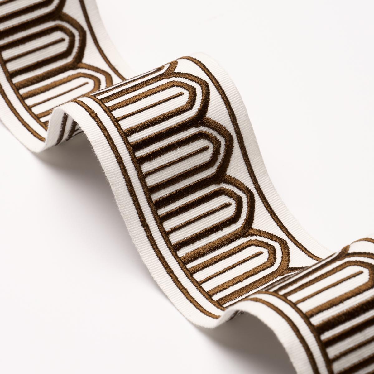 Schumacher Brown Arches Embroidered Tape Medium