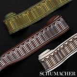 Schumacher Arches Embroidered Tape Medium Brown Trim