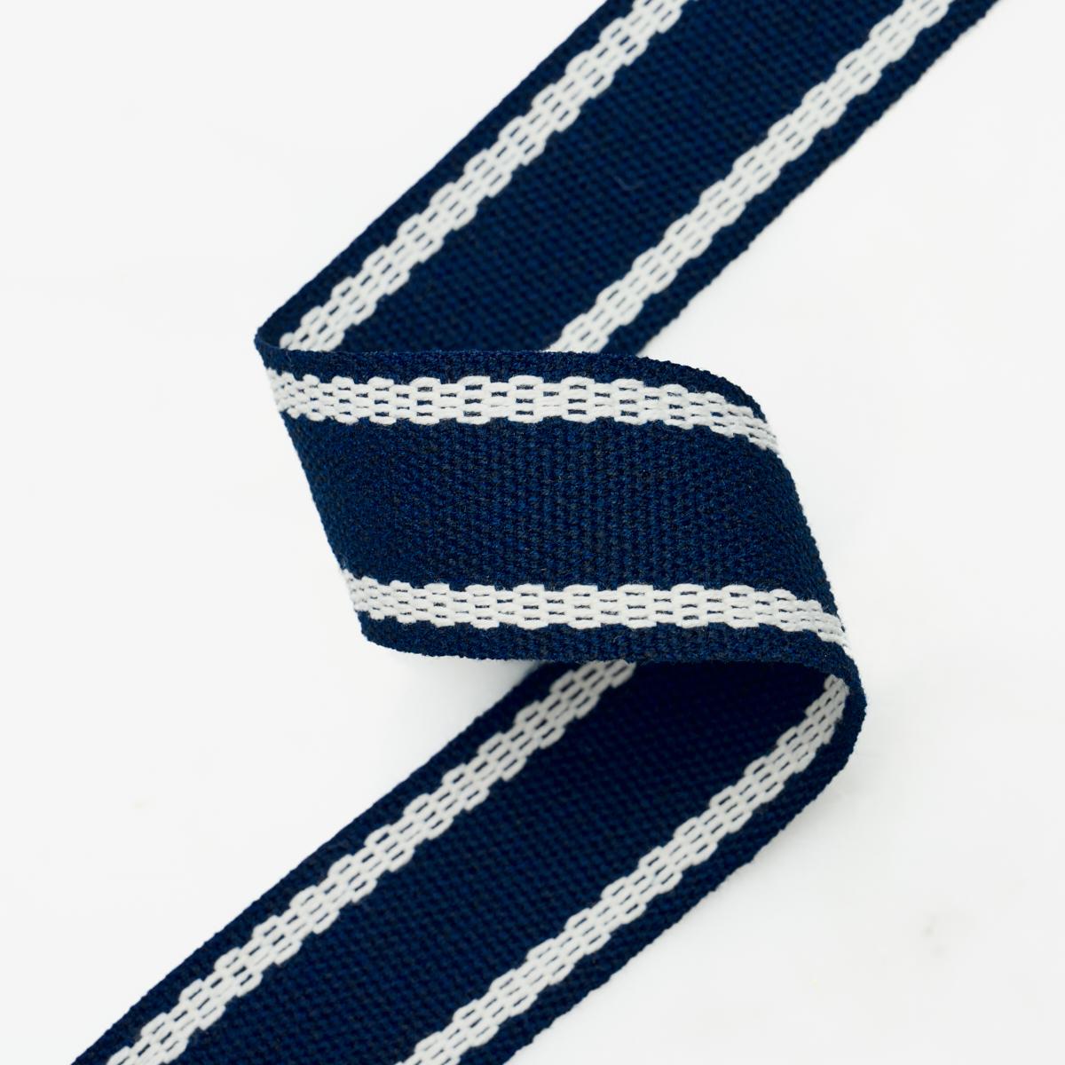 Schumacher Sullivan Tape Narrow Indoor/Outdoor Navy Trim