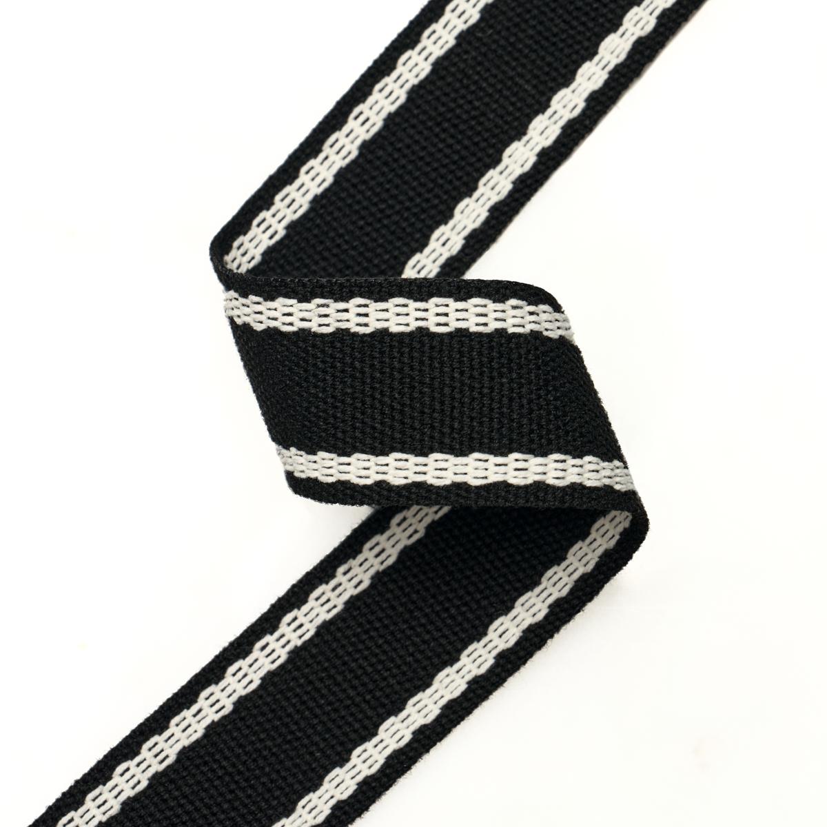 Schumacher Sullivan Tape Narrow Indoor/Outdoor Black Trim