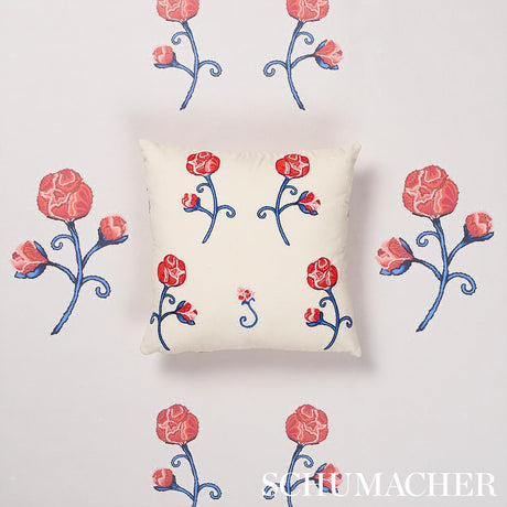 Schumacher Backdrop X Schumacher Rhinestone Cowboy Embroidery Poppy Fabric