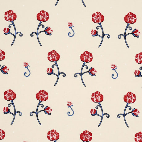 Schumacher Backdrop X Schumacher Rhinestone Cowboy Embroidery Poppy Fabric