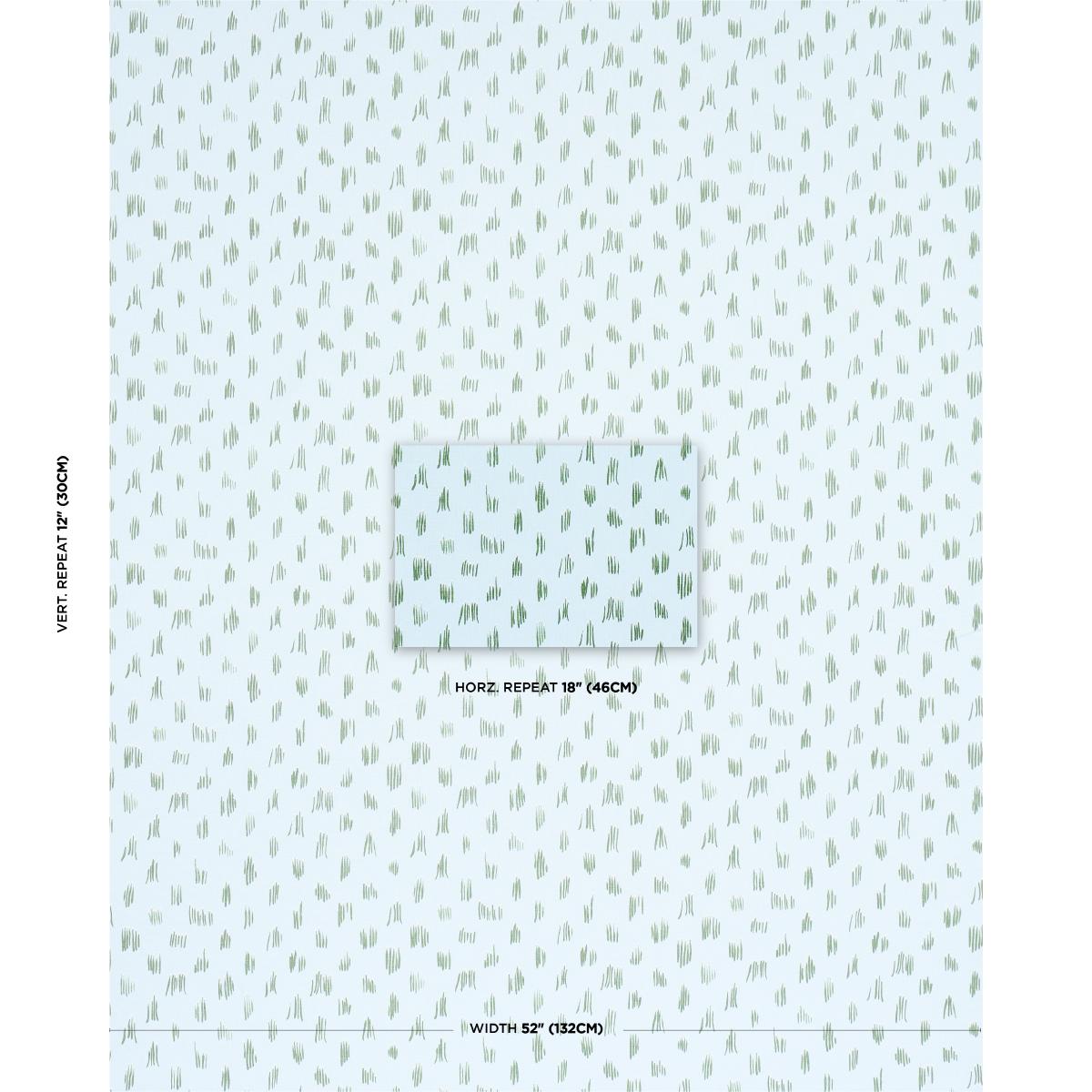 Schumacher Meadow Button Hand Embroidery Blue Fabric