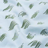 Schumacher Meadow Button Hand Embroidery Blue Fabric