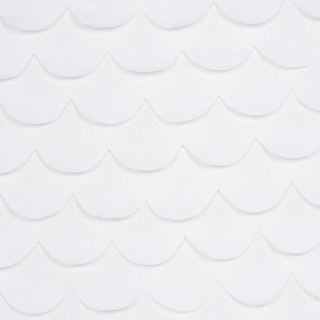 Schumacher Prep School Hand Pieced Scallop White Fabric