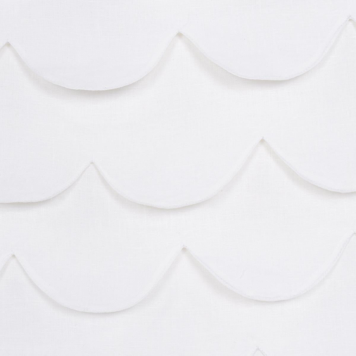 Schumacher Prep School Hand Pieced Scallop White Fabric