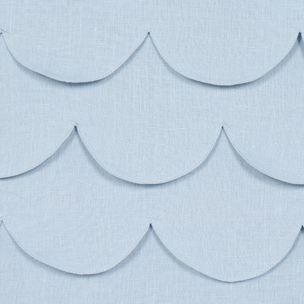 Schumacher Prep School Hand Pieced Scallop Blue Fabric