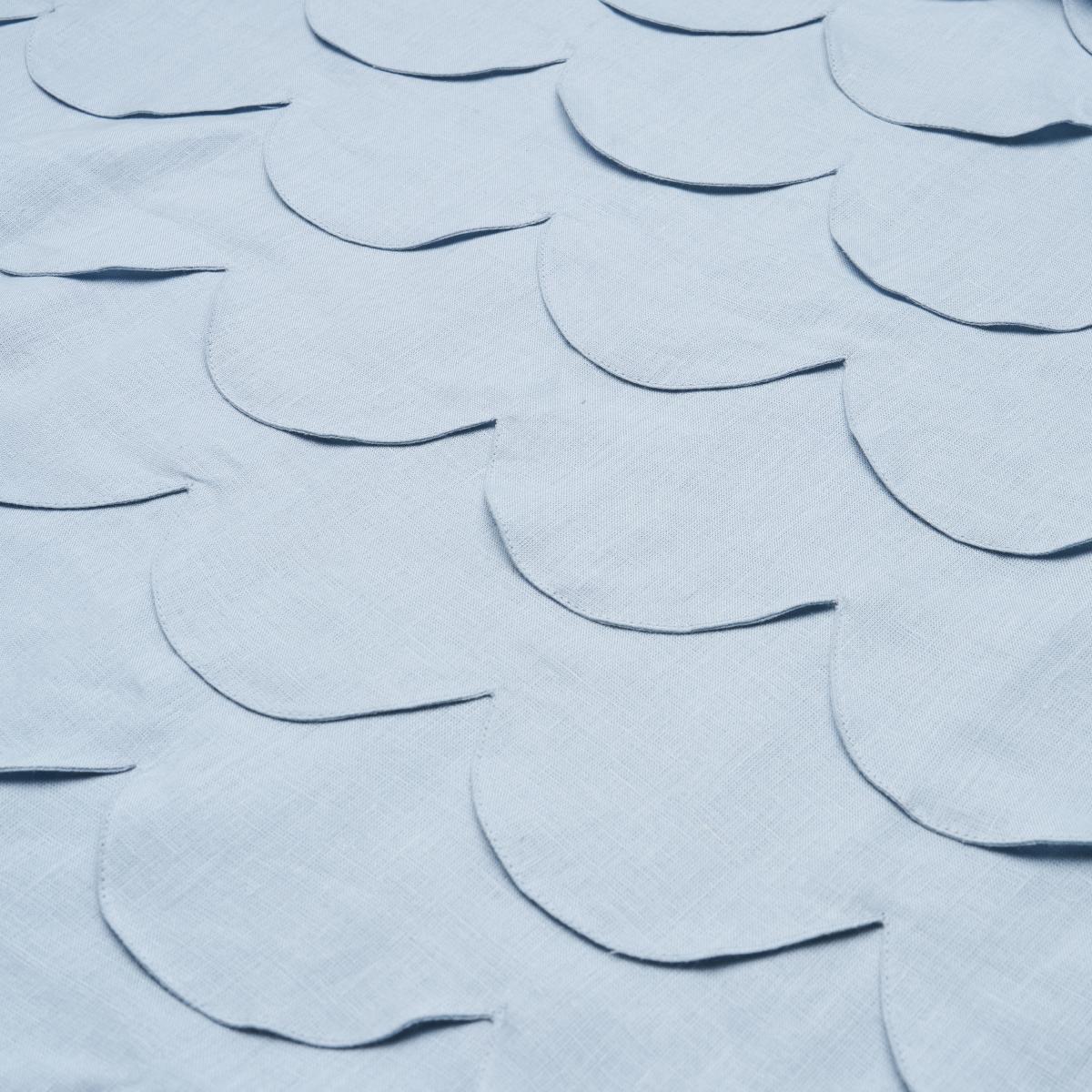 Schumacher Prep School Hand Pieced Scallop Blue Fabric