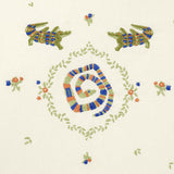 Schumacher Backdrop X Schumacher Reptilia Embroidery Bright Multi On Ivory Fabric
