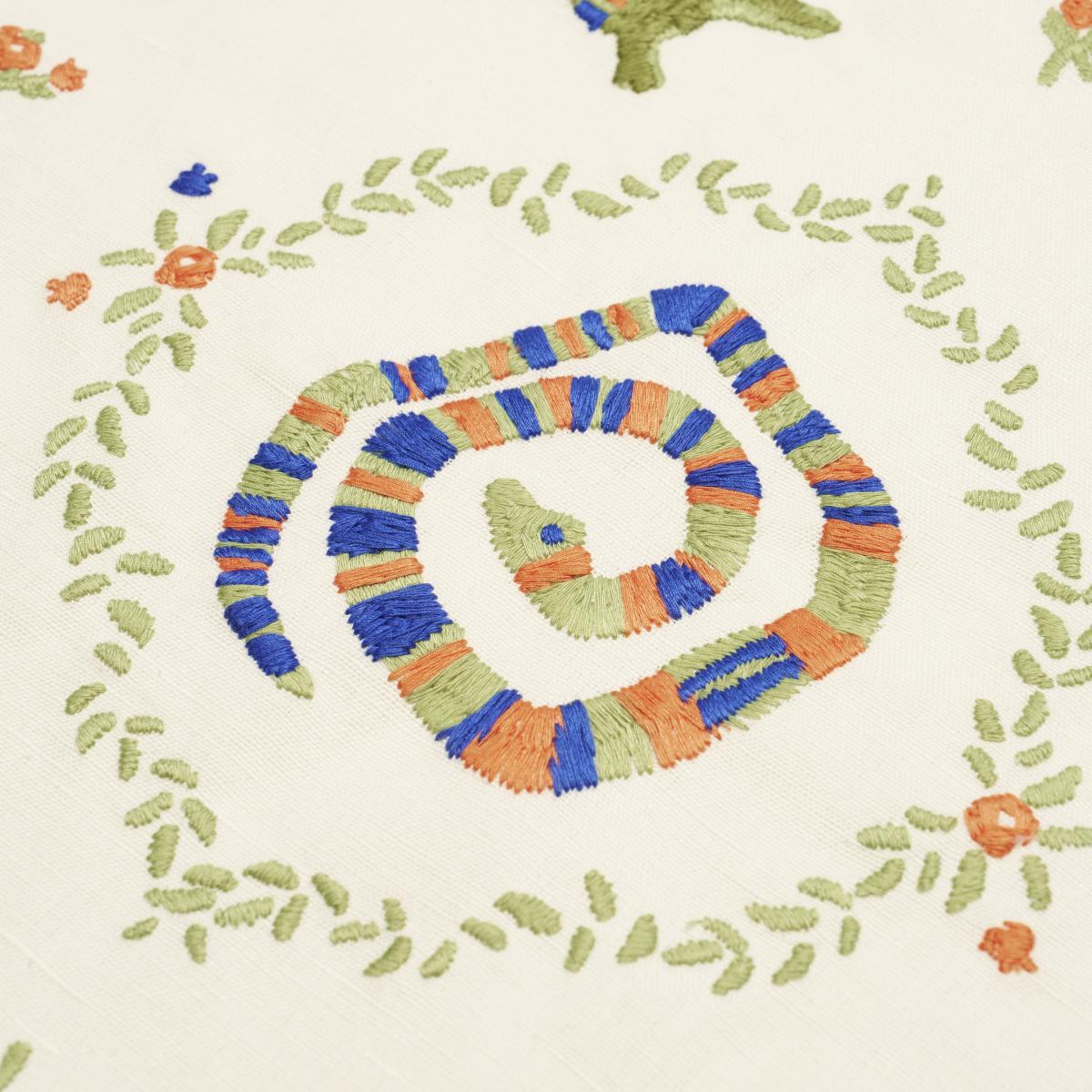 Schumacher Backdrop X Schumacher Reptilia Embroidery Bright Multi On Ivory Fabric