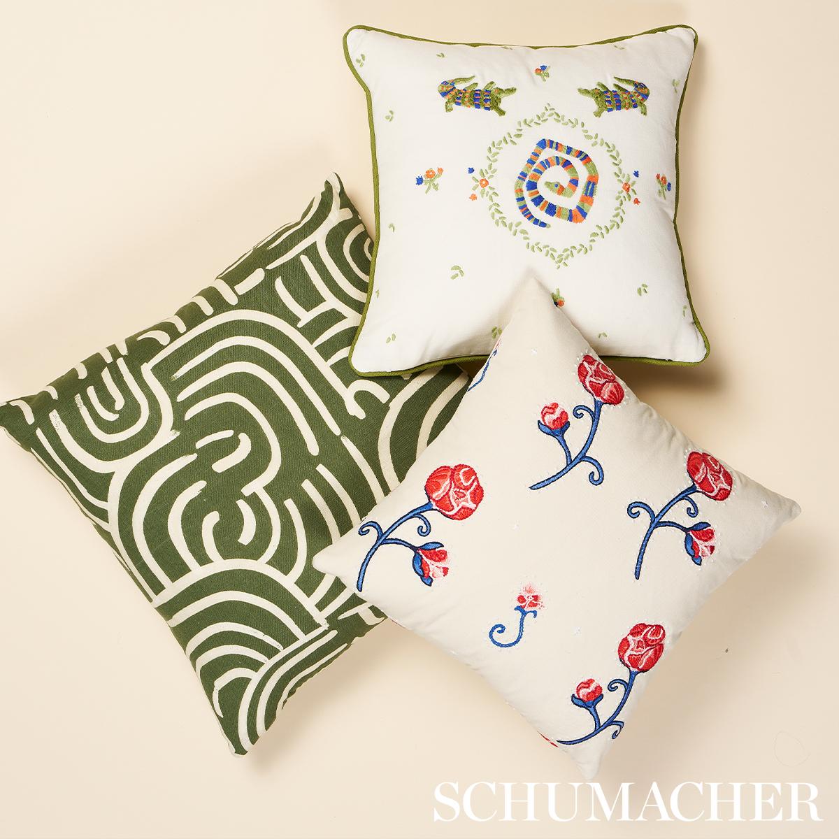 Schumacher Backdrop X Schumacher Reptilia Embroidery Bright Multi On Ivory Fabric