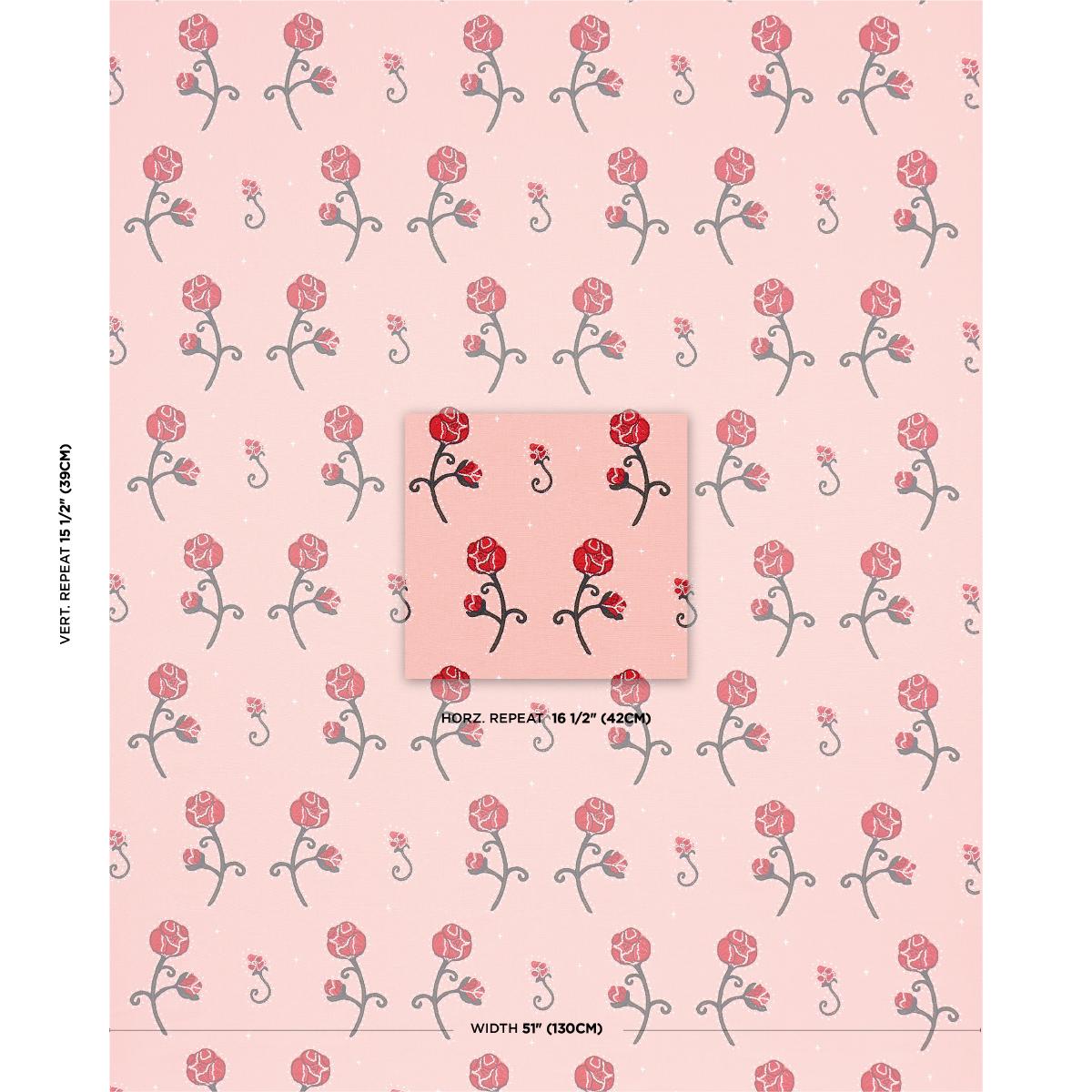 Schumacher Backdrop X Schumacher Rhinestone Cowboy Embroidery Pink Fabric