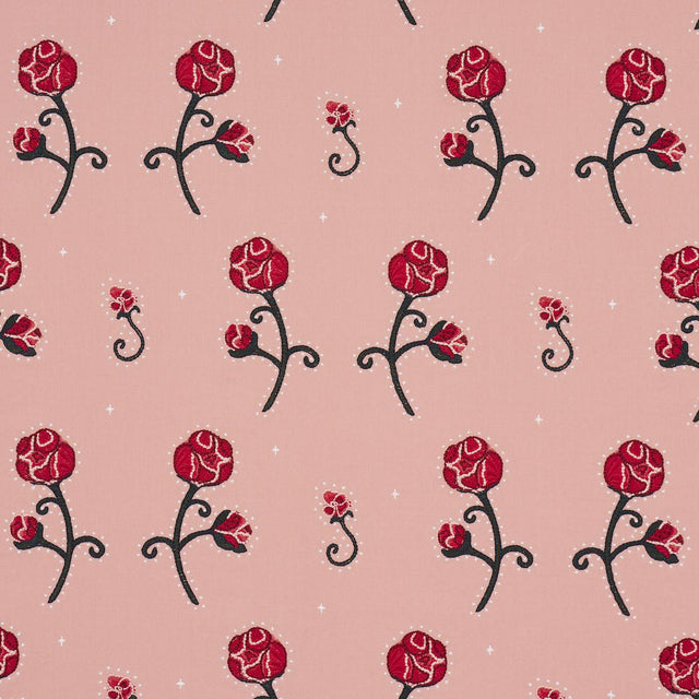 Schumacher Backdrop X Schumacher Rhinestone Cowboy Embroidery Pink Fabric