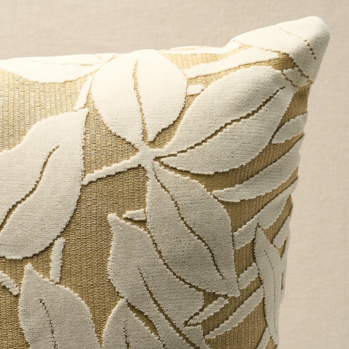 Schumacher Miramar I/O Velvet White Sand 22" x 22" Pillow