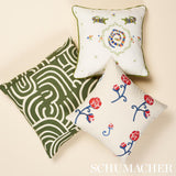 Schumacher New Beat Olive 22" x 22" Pillow
