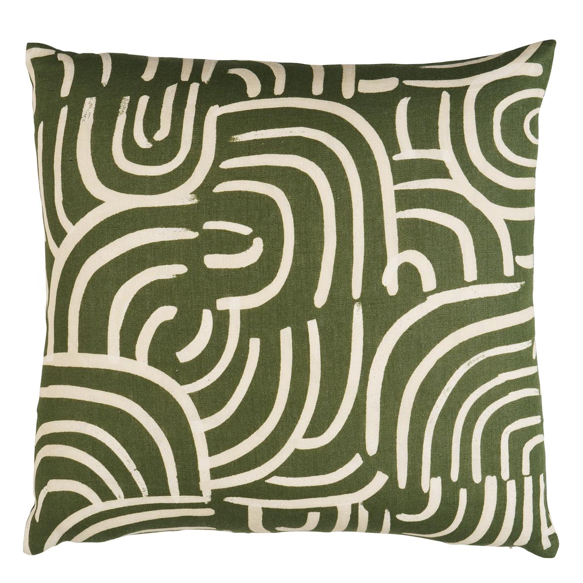 Schumacher Olive 22" x 22" Backdrop X Schumacher New Beat Pillow