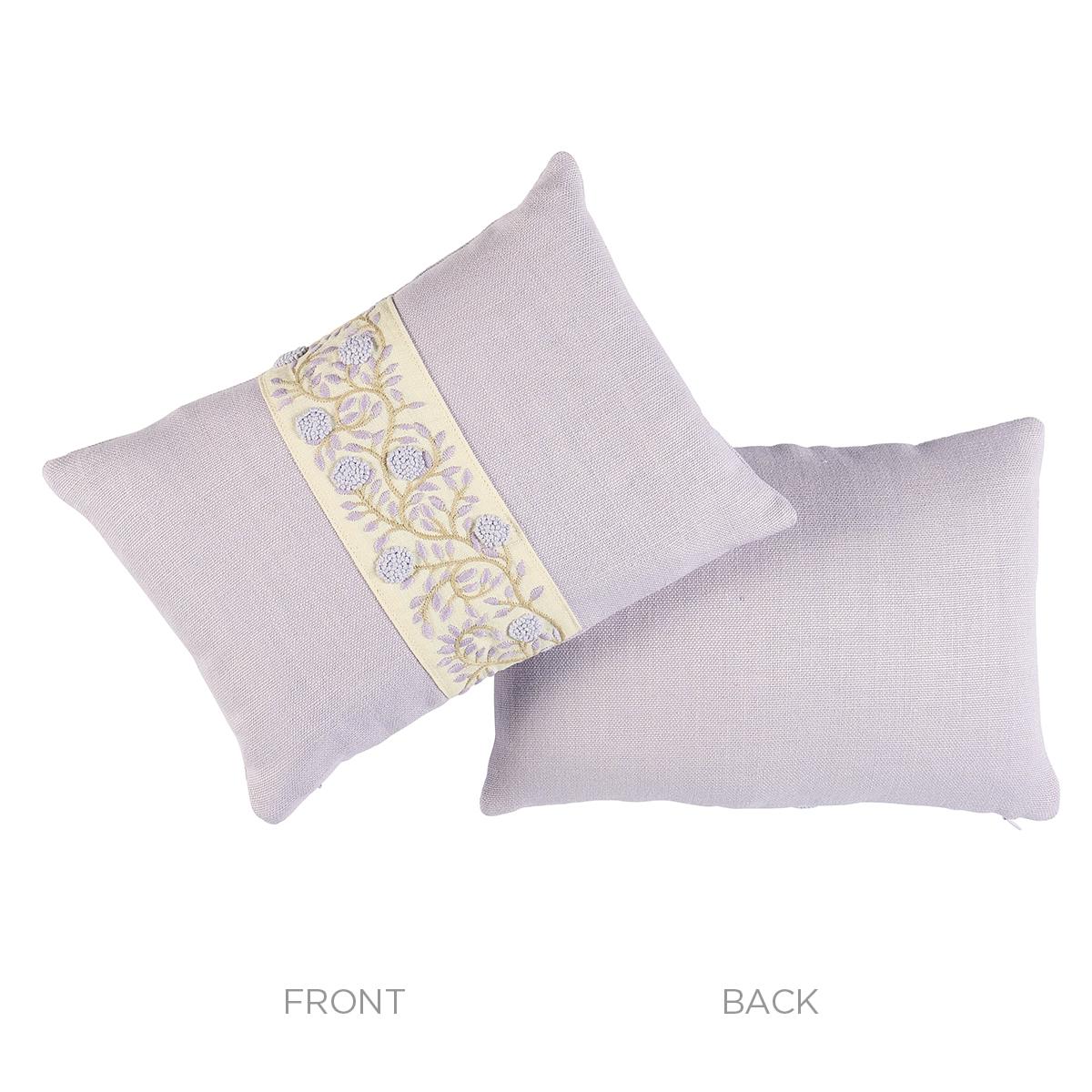 Schumacher Lilac & Cream 11" x 16" Ashoka Pillow