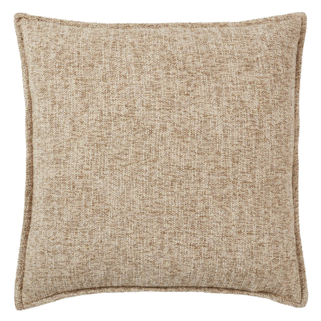 Jaipur Living Tanzy Enya Solid Brown / Cream 22" x 22" Pillow Cover