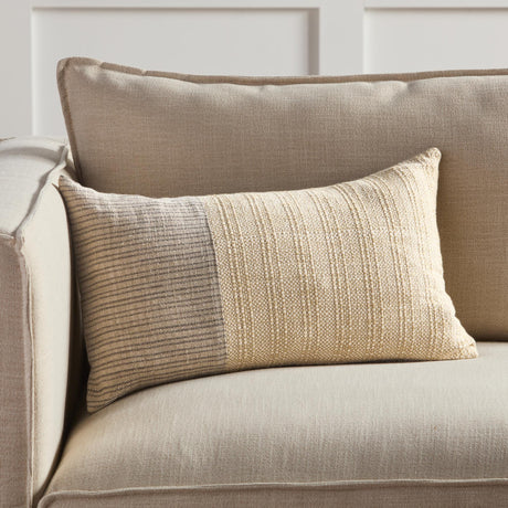 Jaipur Living Tanzy Moira Stripes Cream / Light Brown 13" x 21" Pillow Cover