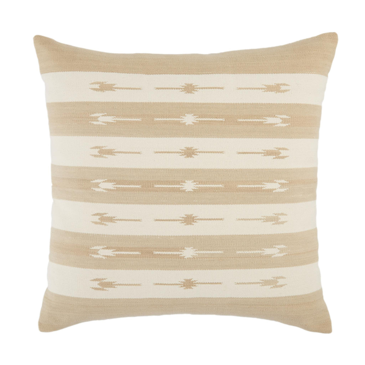 Jaipur Living Emani Vanda Stripes Taupe / Cream 22" x 22" Pillow