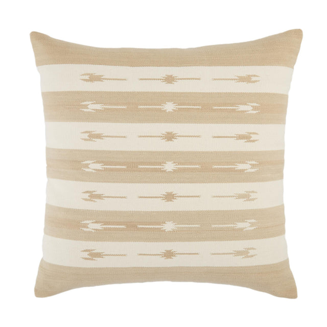 Jaipur Living Emani Vanda Stripes Taupe / Cream 22" x 22" Pillow