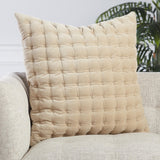 Jaipur Living Lexington Winchester Solid Beige / White 26" x 26" Pillow