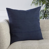 Jaipur Living Taiga Ortiz Solid Dark Blue 22" x 22" Pillow