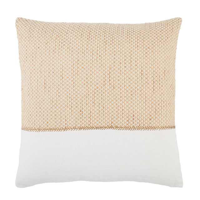 Jaipur Living Taiga Sila Geometric Gold / White 22" x 22" Pillow