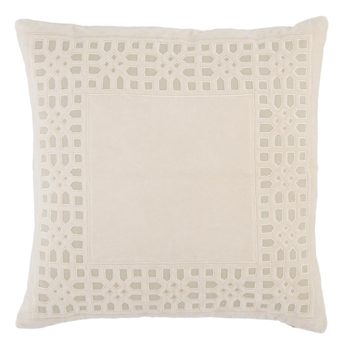 Jaipur Living Mezza Azilane Trellis Beige / Light Gray 22" x 22" Pillow