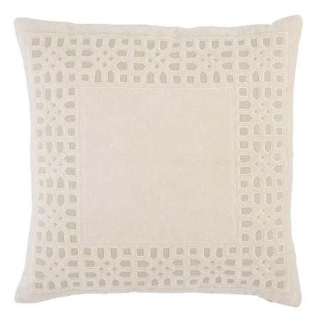Jaipur Living Mezza Azilane Trellis Beige / Light Gray 22" x 22" Pillow